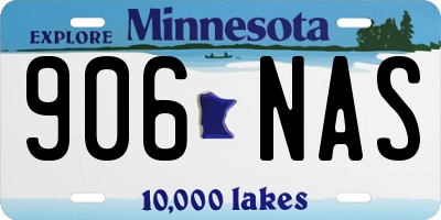 MN license plate 906NAS