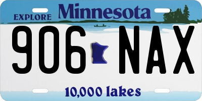 MN license plate 906NAX
