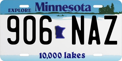MN license plate 906NAZ
