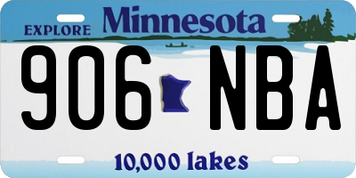 MN license plate 906NBA