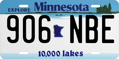 MN license plate 906NBE