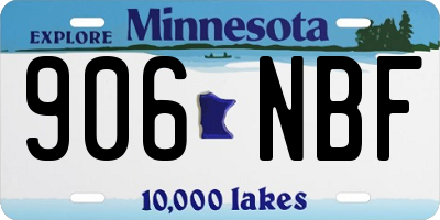 MN license plate 906NBF