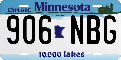 MN license plate 906NBG