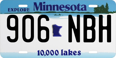 MN license plate 906NBH