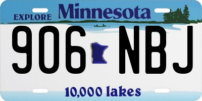 MN license plate 906NBJ