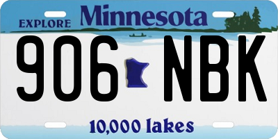 MN license plate 906NBK