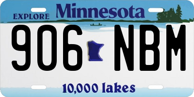 MN license plate 906NBM
