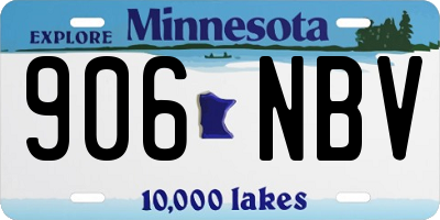 MN license plate 906NBV