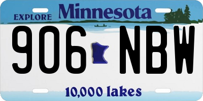 MN license plate 906NBW