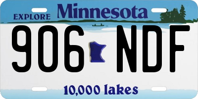 MN license plate 906NDF