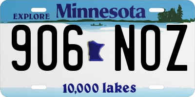 MN license plate 906NOZ