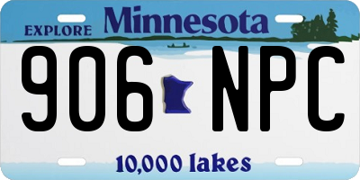 MN license plate 906NPC