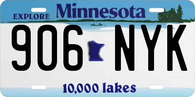 MN license plate 906NYK