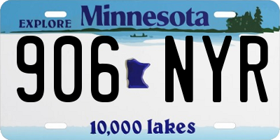 MN license plate 906NYR