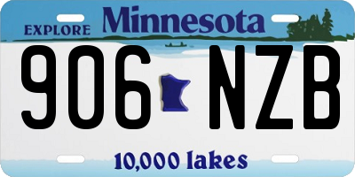 MN license plate 906NZB