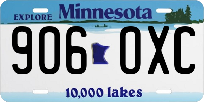 MN license plate 906OXC