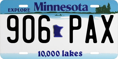 MN license plate 906PAX