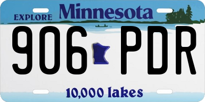 MN license plate 906PDR