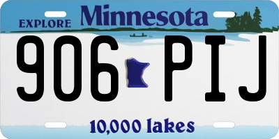 MN license plate 906PIJ
