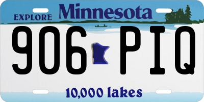 MN license plate 906PIQ