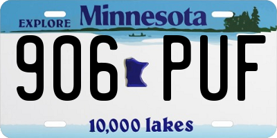 MN license plate 906PUF