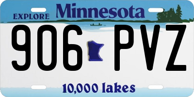 MN license plate 906PVZ