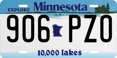 MN license plate 906PZO