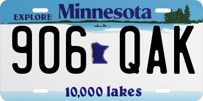 MN license plate 906QAK