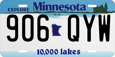 MN license plate 906QYW