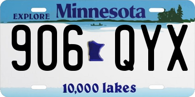 MN license plate 906QYX