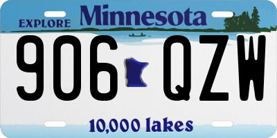 MN license plate 906QZW