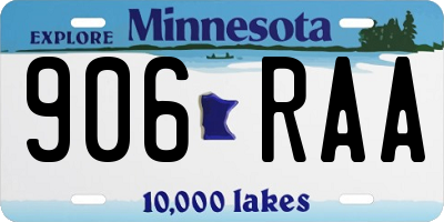 MN license plate 906RAA
