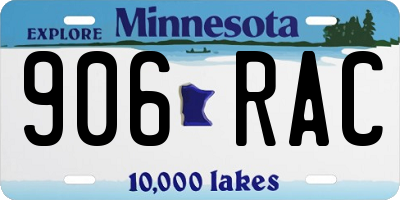 MN license plate 906RAC