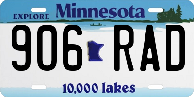 MN license plate 906RAD