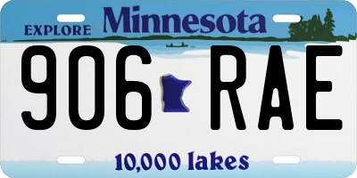 MN license plate 906RAE