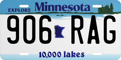 MN license plate 906RAG