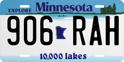 MN license plate 906RAH