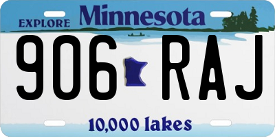 MN license plate 906RAJ