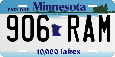 MN license plate 906RAM