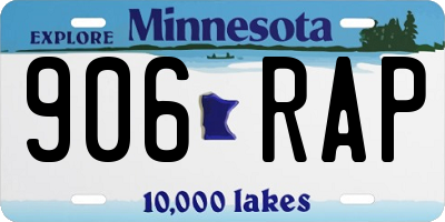 MN license plate 906RAP