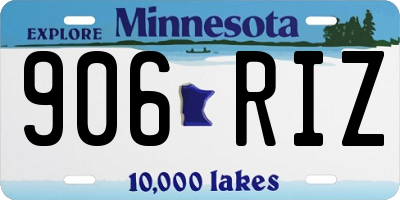 MN license plate 906RIZ