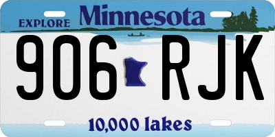 MN license plate 906RJK