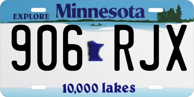 MN license plate 906RJX