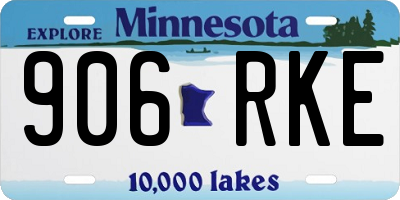 MN license plate 906RKE