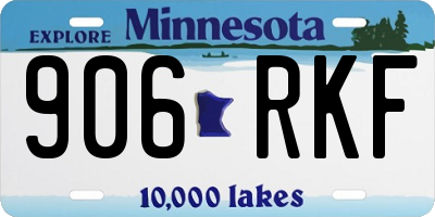 MN license plate 906RKF