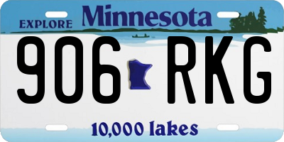 MN license plate 906RKG