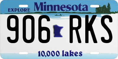 MN license plate 906RKS