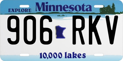 MN license plate 906RKV