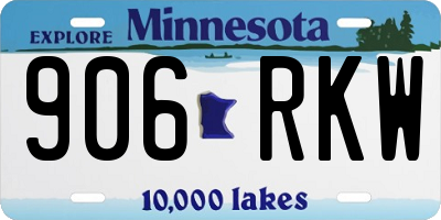 MN license plate 906RKW