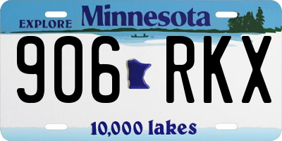 MN license plate 906RKX